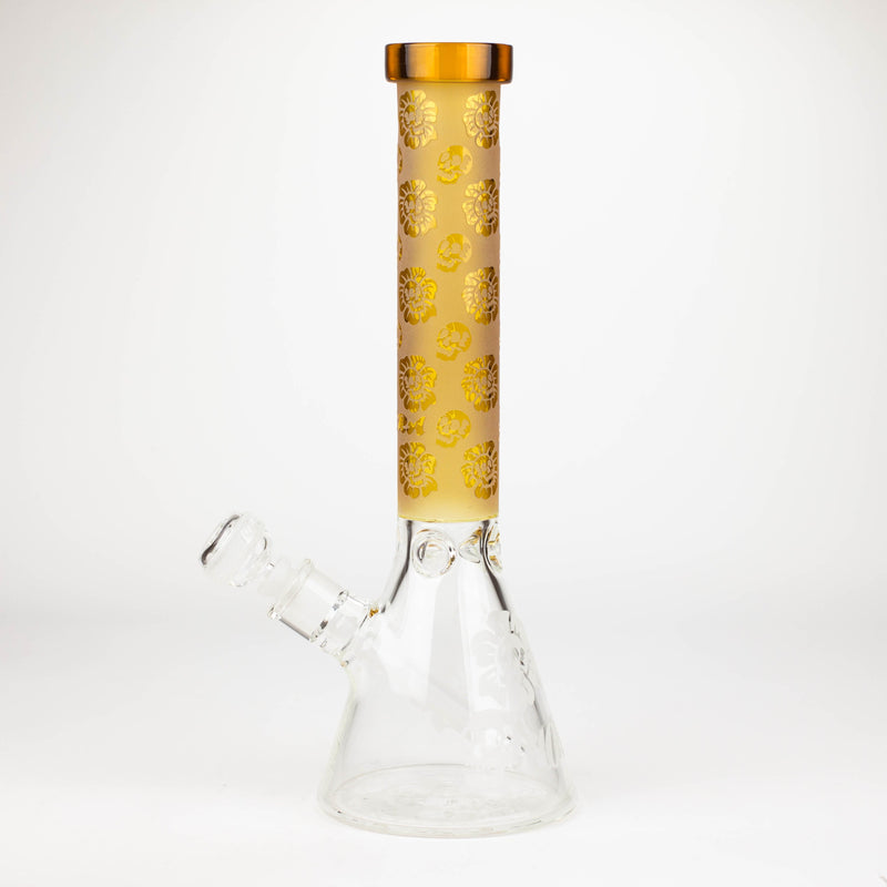 O COBRA | 14" sandblasted geometric graphic 7 mm glass bong [YK07]