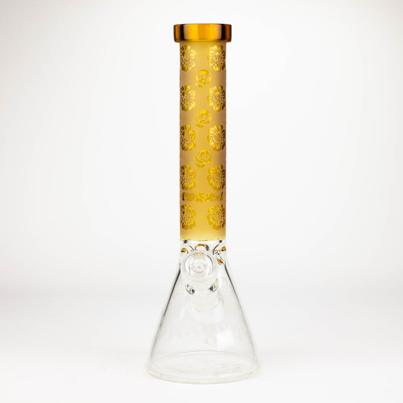 O COBRA | 14" sandblasted geometric graphic 7 mm glass bong [YK07]