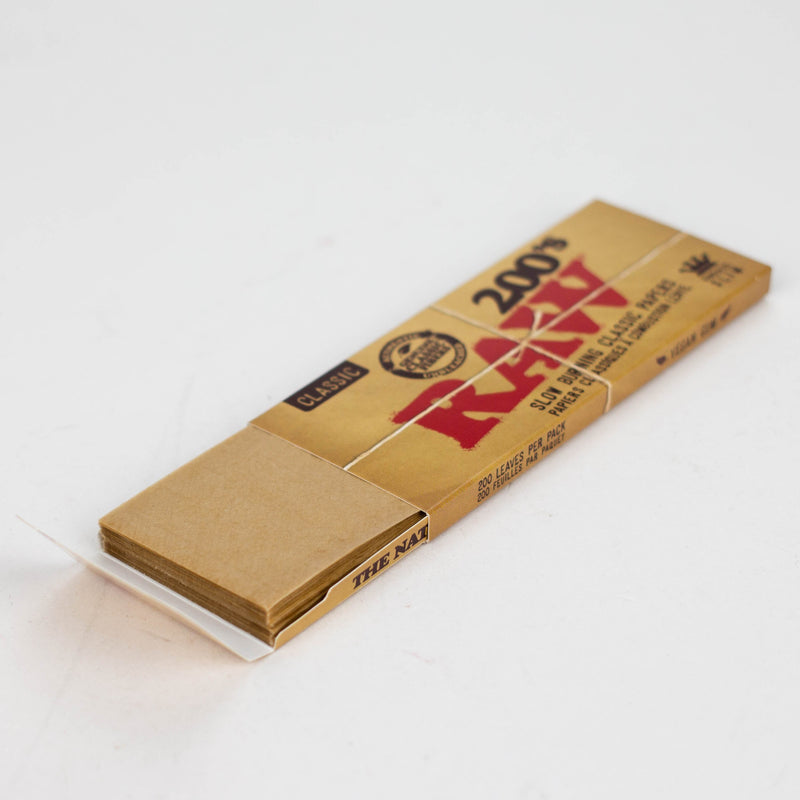 O RAW 200's. Natural Unrefined King Slim paper Box of 40