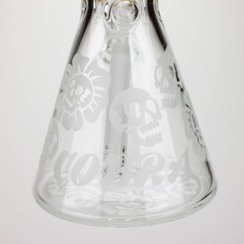 O COBRA | 14" sandblasted geometric graphic 7 mm glass bong [YK07]