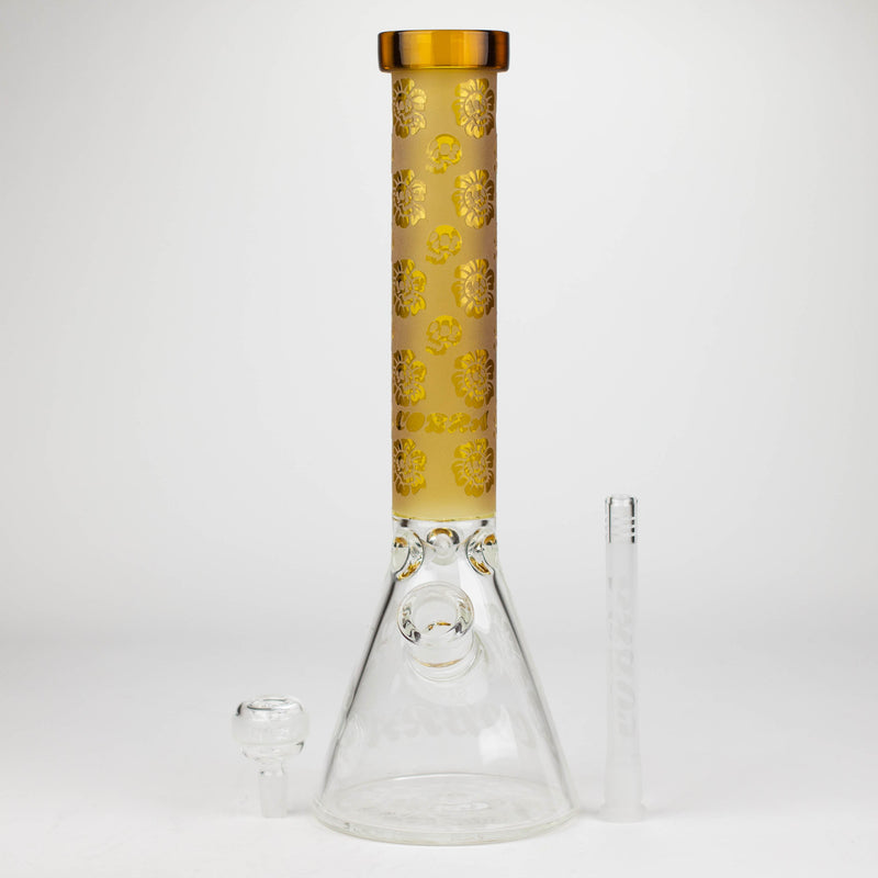 O COBRA | 14" sandblasted geometric graphic 7 mm glass bong [YK07]