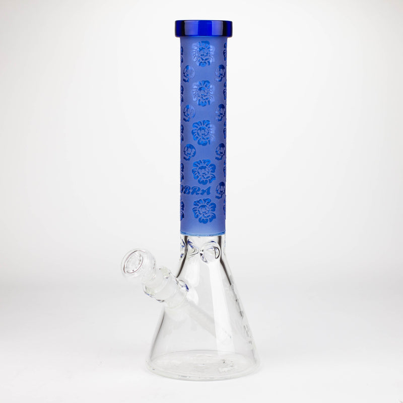 O COBRA | 14" sandblasted geometric graphic 7 mm glass bong [YK07]