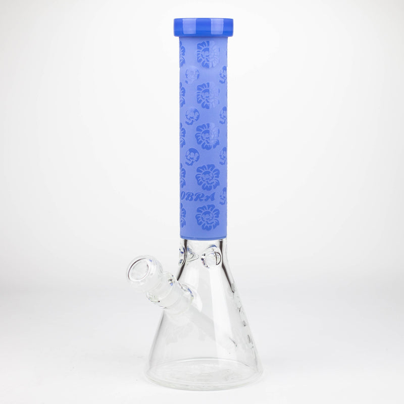 O COBRA | 14" sandblasted geometric graphic 7 mm glass bong [YK07]