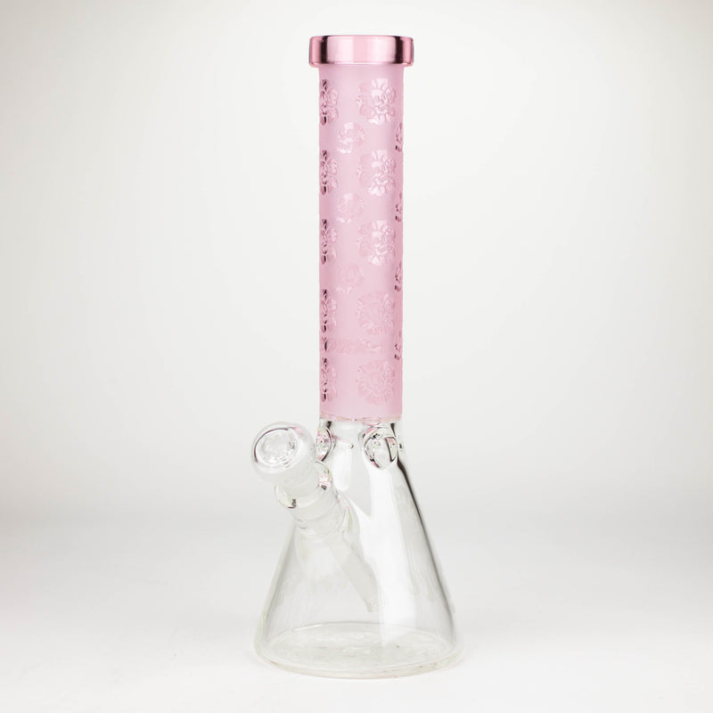 O COBRA | 14" sandblasted geometric graphic 7 mm glass bong [YK07]