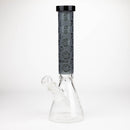 COBRA | 14" sandblasted geometric graphic 7 mm glass bong [YK07] Glass Bong JJ Distribution Black