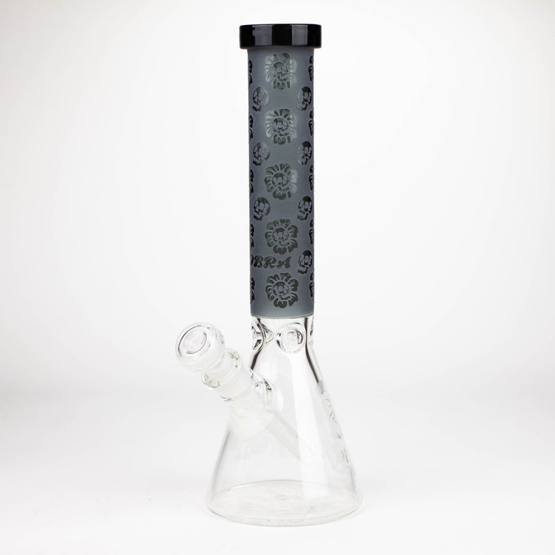 O COBRA | 14" sandblasted geometric graphic 7 mm glass bong [YK07]