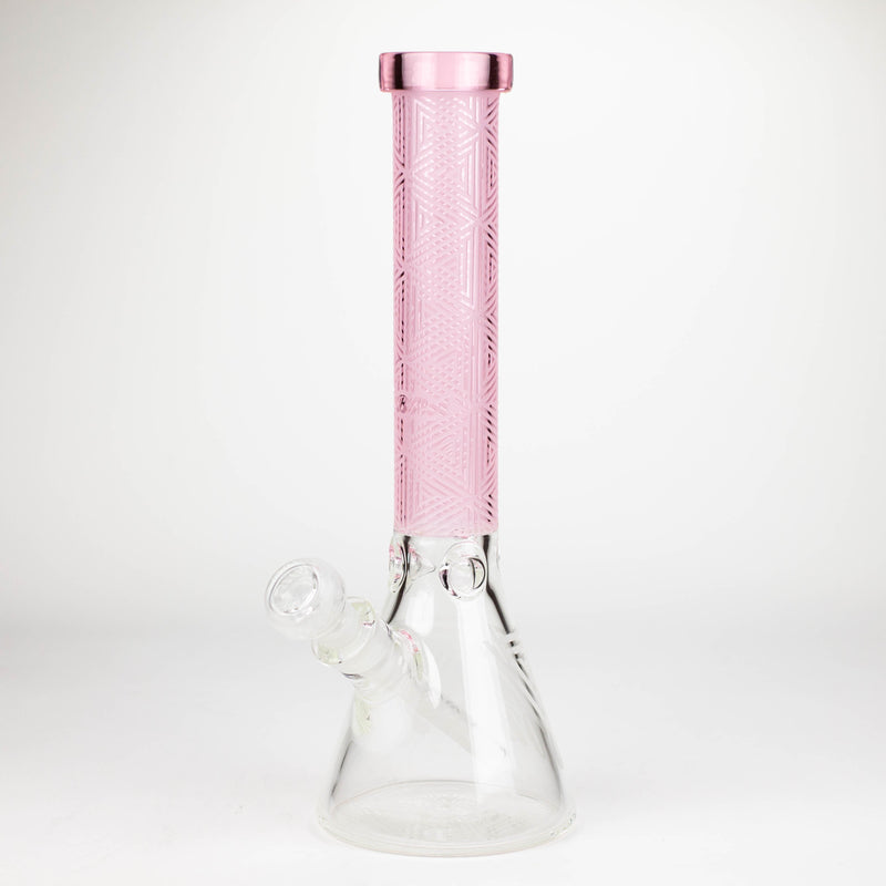 O COBRA | 14" sandblasted geometric graphic 7 mm glass bong [YK05]