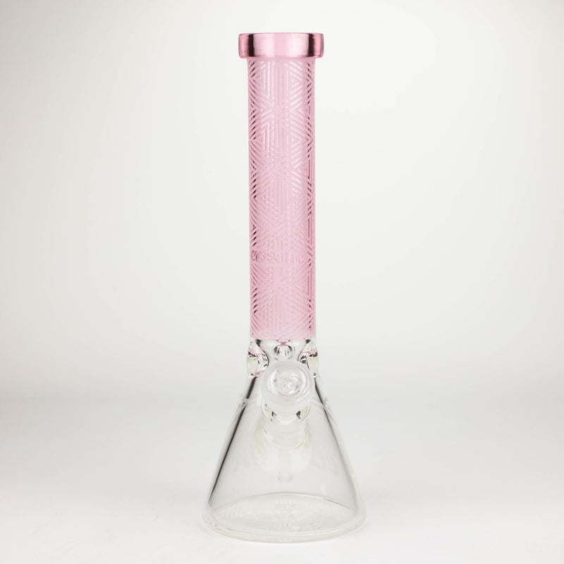 O COBRA | 14" sandblasted geometric graphic 7 mm glass bong [YK05]