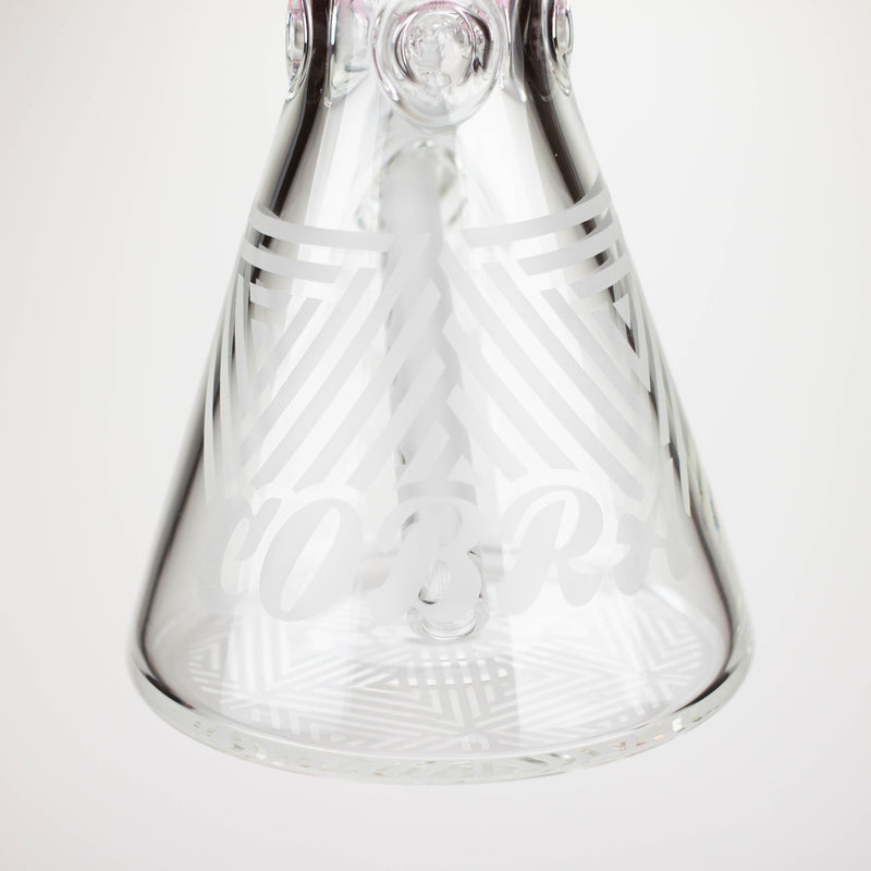 O COBRA | 14" sandblasted geometric graphic 7 mm glass bong [YK05]