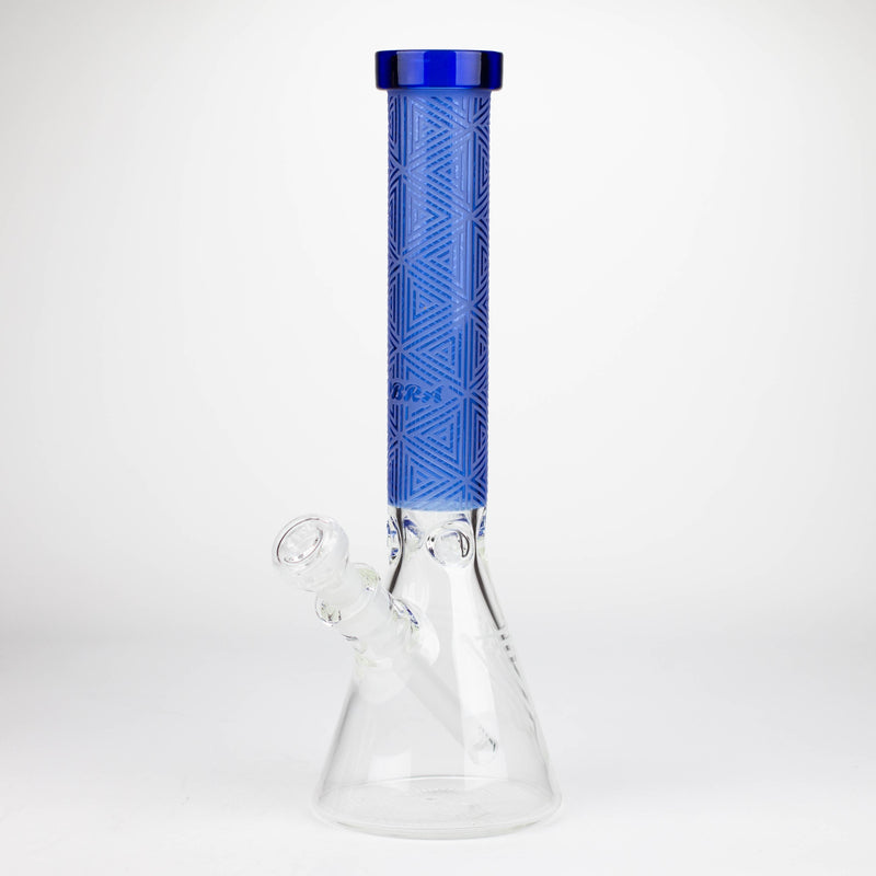 O COBRA | 14" sandblasted geometric graphic 7 mm glass bong [YK05]