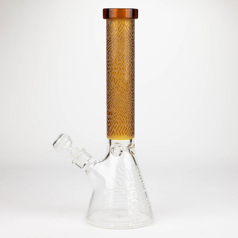 O COBRA | 14" sandblasted geometric graphic 7 mm glass bong [YK04]