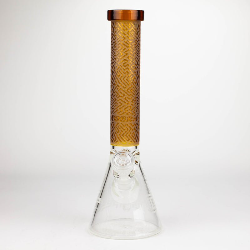 O COBRA | 14" sandblasted geometric graphic 7 mm glass bong [YK04]