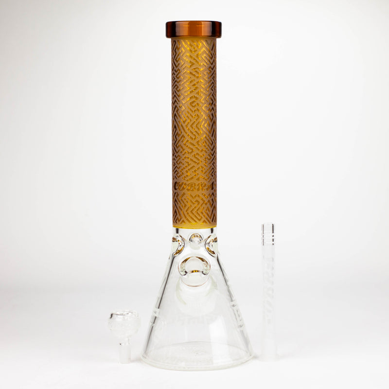 O COBRA | 14" sandblasted geometric graphic 7 mm glass bong [YK04]