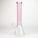 COBRA | 14" sandblasted geometric graphic 7 mm glass bong [YY04] Glass Bong JJ Distribution Pink