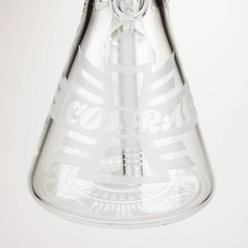 O COBRA | 14" sandblasted geometric graphic 7 mm glass bong [YK03]