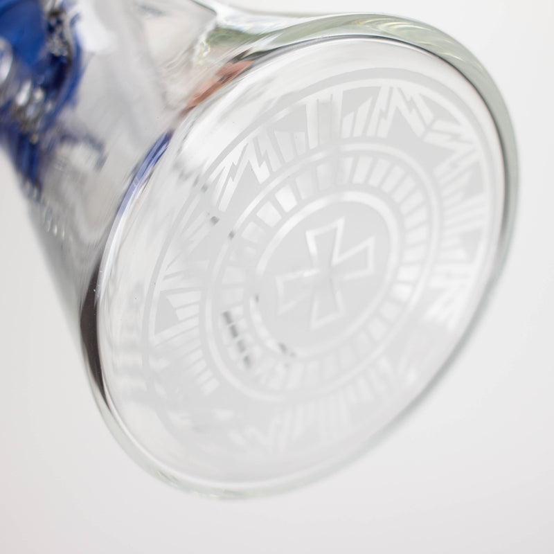 O COBRA | 14" sandblasted geometric graphic 7 mm glass bong [YK03]