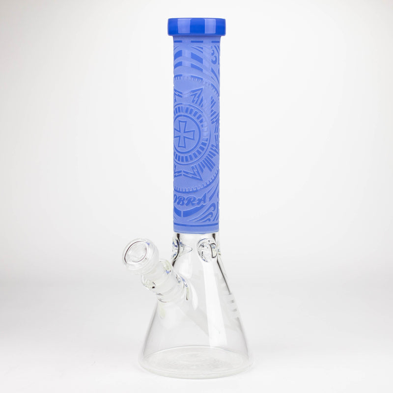 O COBRA | 14" sandblasted geometric graphic 7 mm glass bong [YK03]