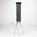 COBRA | 14" sandblasted geometric graphic 7 mm glass bong [YY03] Glass Bong JJ Distribution Black