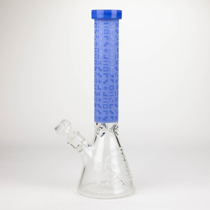 O COBRA | 14" sandblasted geometric graphic 7 mm glass bong [YK02]