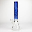 COBRA | 14" sandblasted geometric graphic 7 mm glass bong [YY02] Glass Bong JJ Distribution Blue