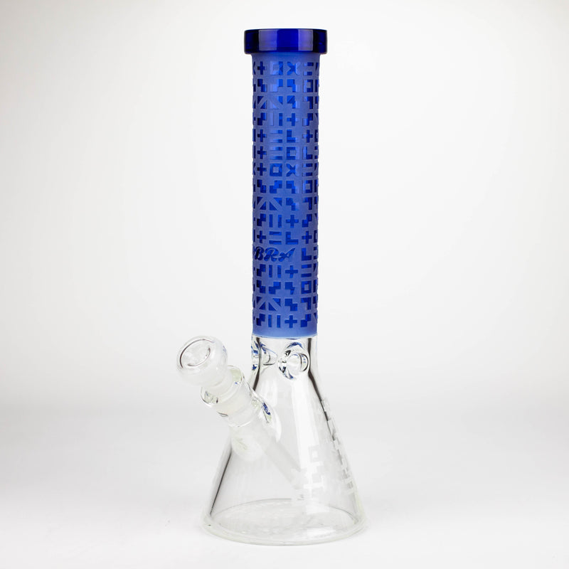 O COBRA | 14" sandblasted geometric graphic 7 mm glass bong [YK02]