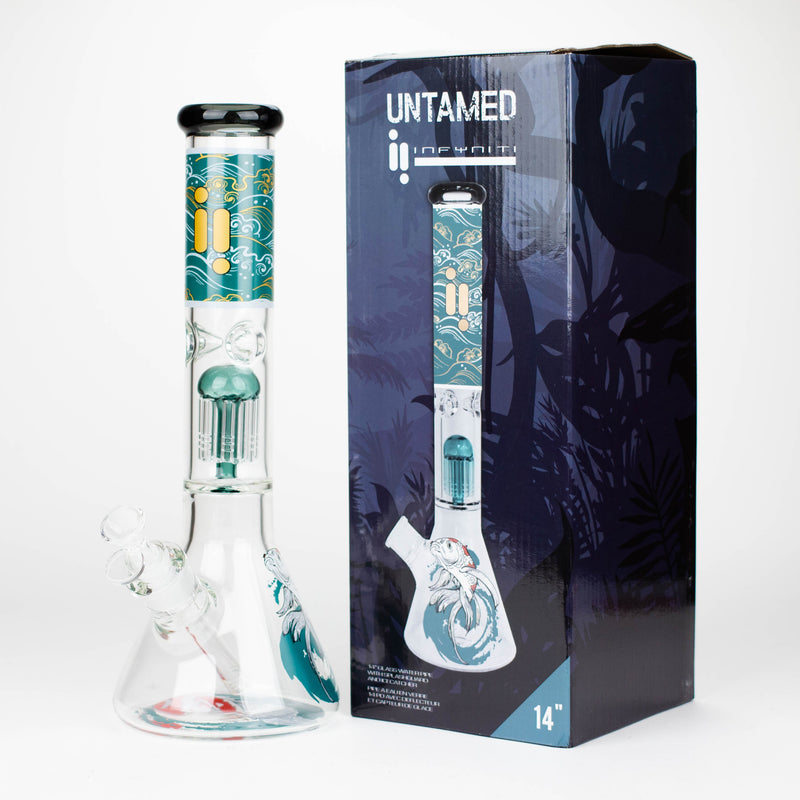 O Infyniti | Untamed 14" 7 mm classic beaker water bong - Koi Fish [GP2021]