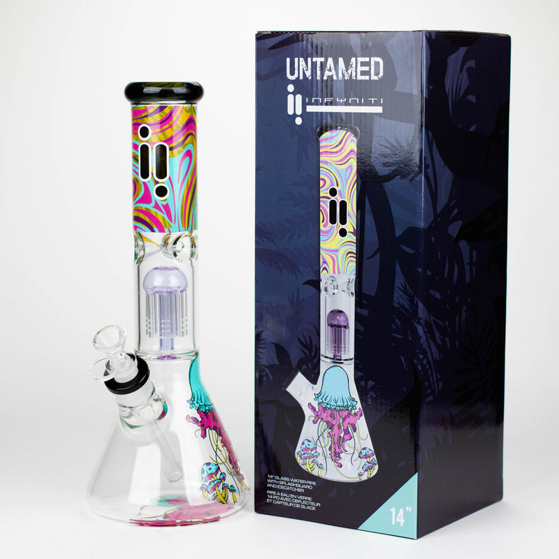 O Infyniti | Untamed 14" 7 mm classic beaker water bong - Jellyfish [GP2016]