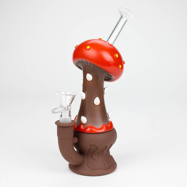 O 7" Epoxy mushroom water pipe-Assorted Colours [H328]