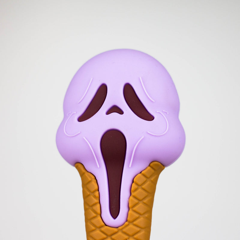 O 3.5" Skull ice cream hand pipe-Assorted Colours [H299]