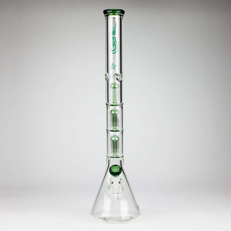 GENIE | 24" 9mm Triple Percolator Beaker Glass Bong [GB1907] Glass Bong ONE Green