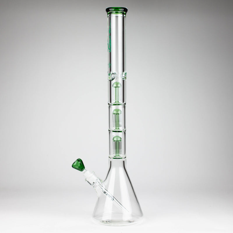 GENIE | 24" 9mm Triple Percolator Beaker Glass Bong [GB1907] Glass Bong ONE