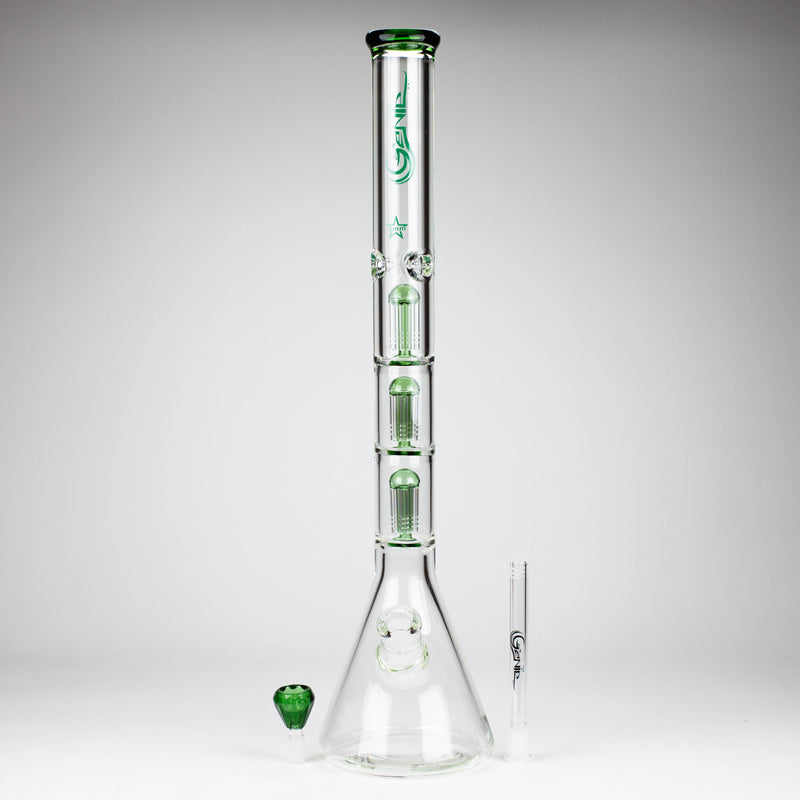 GENIE | 24" 9mm Triple Percolator Beaker Glass Bong [GB1907] Glass Bong ONE