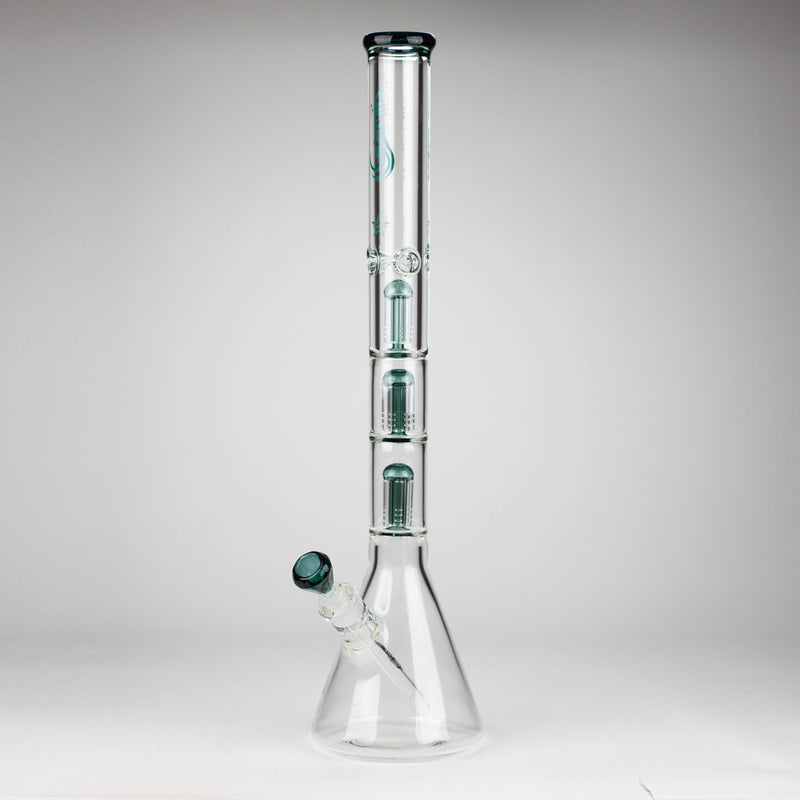 GENIE | 24" 9mm Triple Percolator Beaker Glass Bong [GB1907] Glass Bong ONE Teal