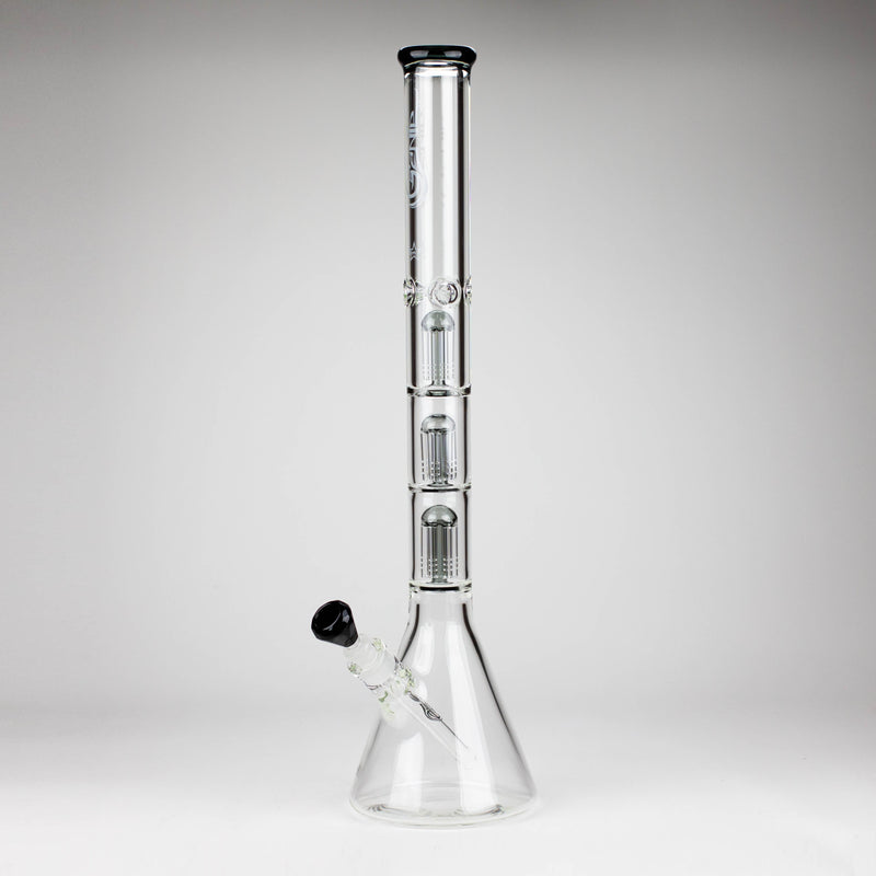 GENIE | 24" 9mm Triple Percolator Beaker Glass Bong [GB1907] Glass Bong ONE Gray