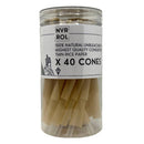 Kiteman | Unbleached Natural Rice Paper Cone -Medium Size -X40 Cones Pre-rolled Cone (Display Pack) Kiteman