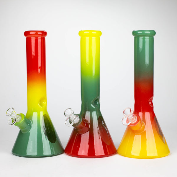 O 12.5" Soft glass 7mm beaker water bong [M12005]