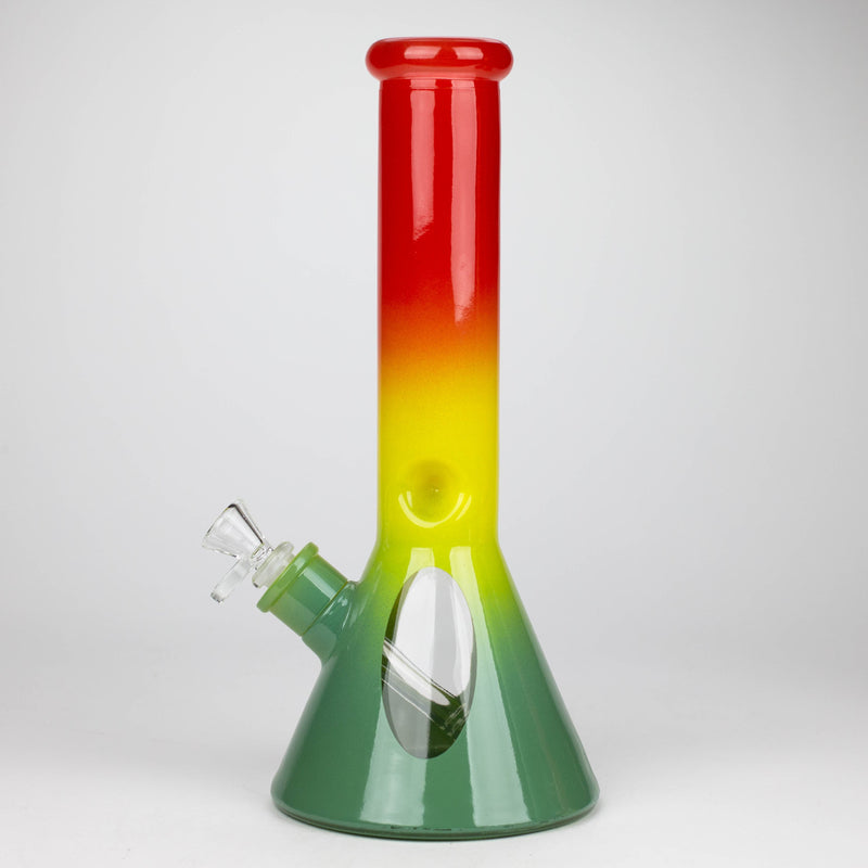 O 12.5" Soft glass 7mm beaker water bong [M12005]