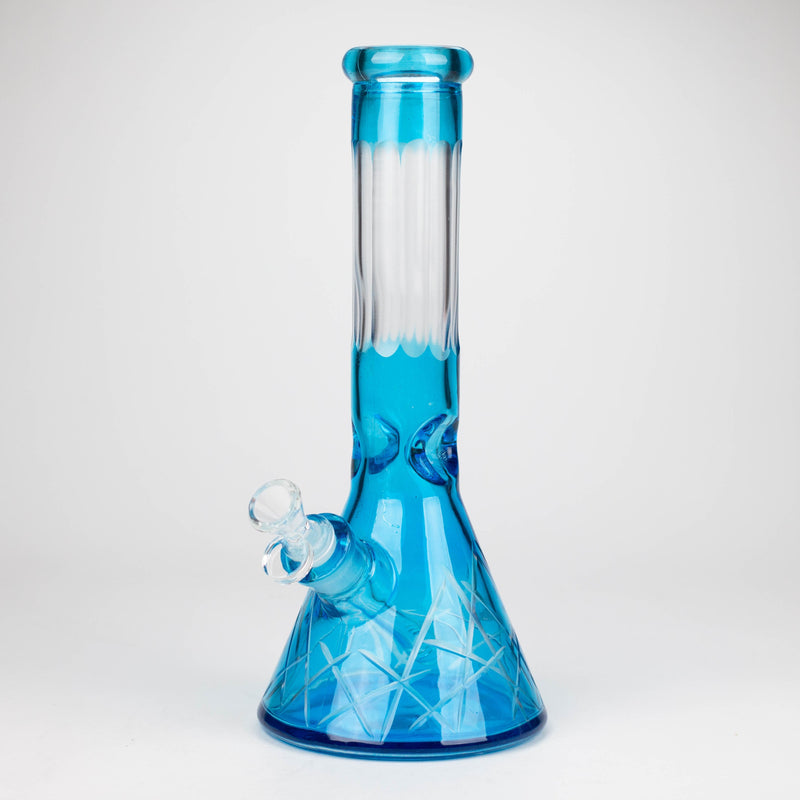 O 12.5" Soft glass 7mm beaker water bong [M12007A]