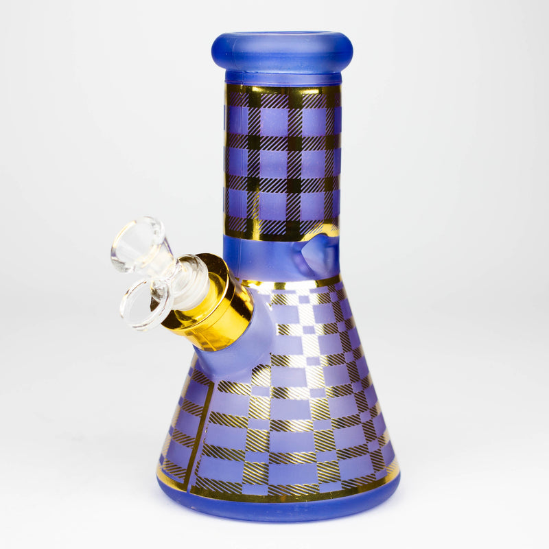 O 8" Soft glass 7mm beaker water bong [M08003]