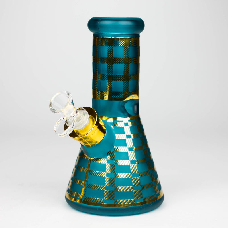 O 8" Soft glass 7mm beaker water bong [M08003]