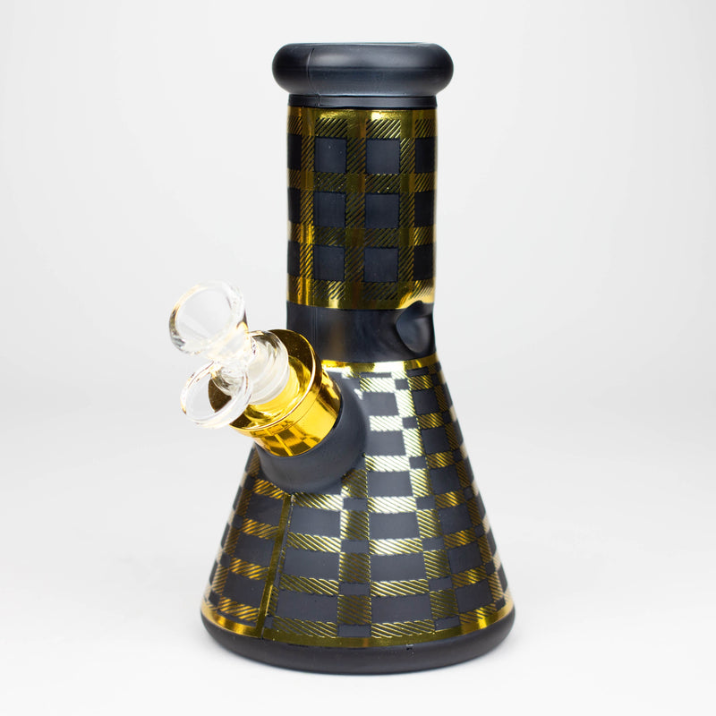 O 8" Soft glass 7mm beaker water bong [M08003]