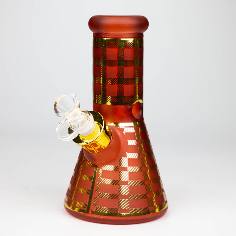 O 8" Soft glass 7mm beaker water bong [M08003]