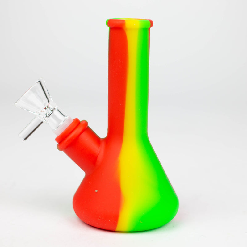 O 5" Tricolor silicone mini beaker water bong [71-Top09]