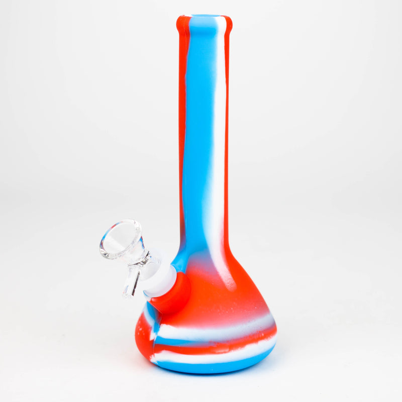 O 8" Tricolor silicone beaker water bong [71-Top13]