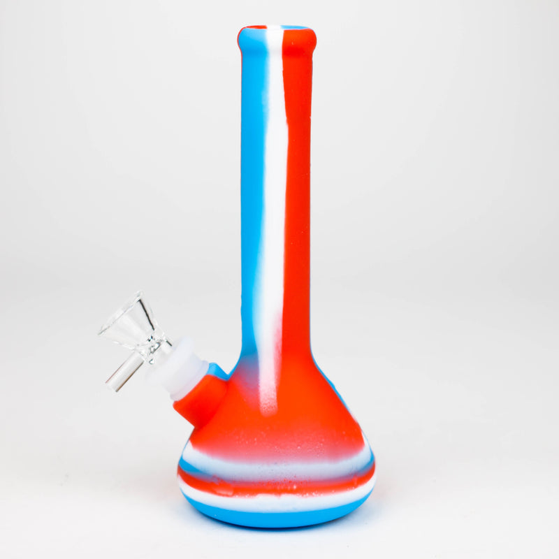 O 8" Tricolor silicone beaker water bong [71-Top13]