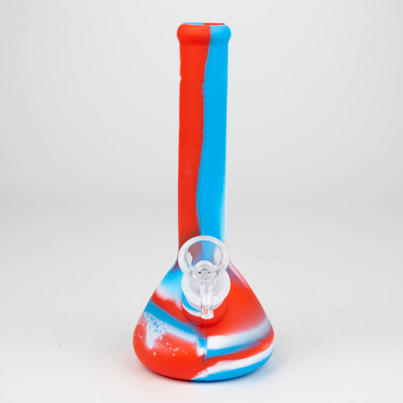 O 8" Tricolor silicone beaker water bong [71-Top13]