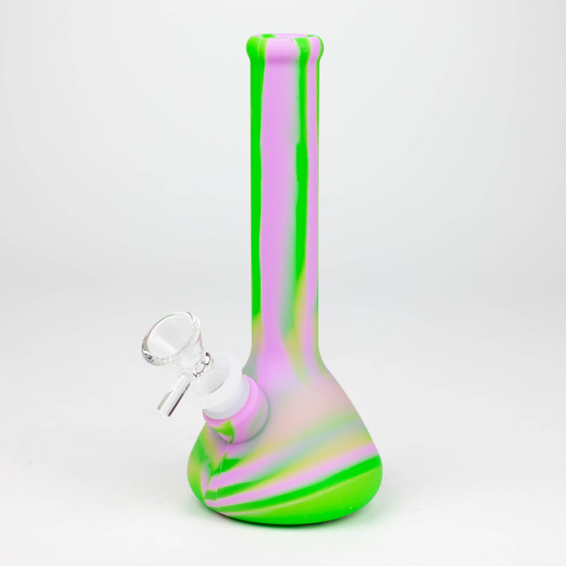 O 8" Tricolor silicone beaker water bong [71-Top13]