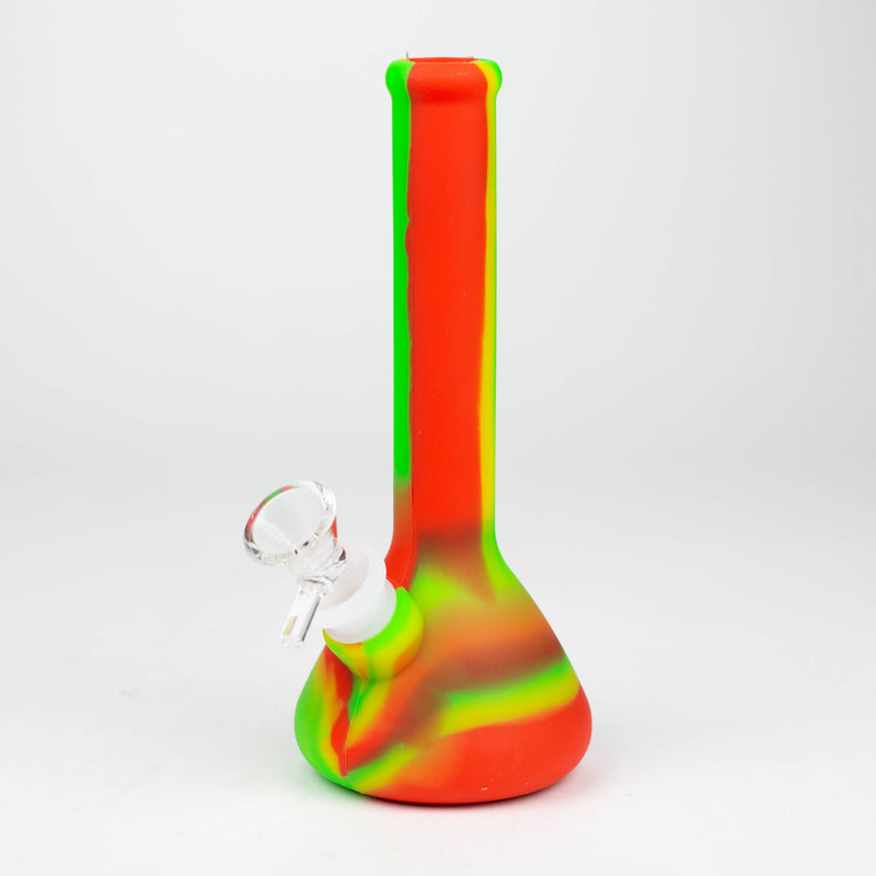 O 8" Tricolor silicone beaker water bong [71-Top13]