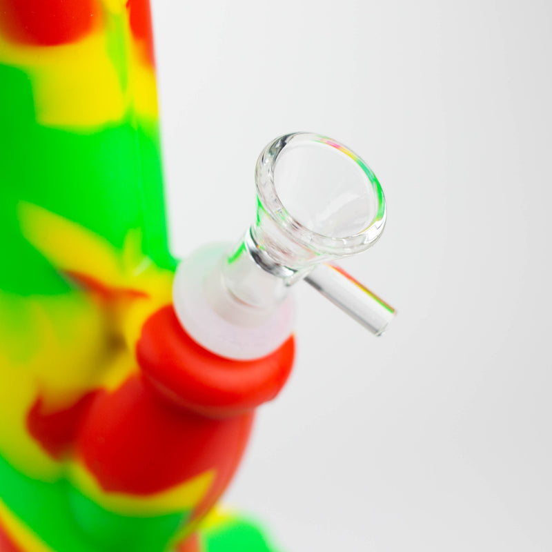 O 10" Straight Tube silicone bong-Assorted Colours [TX9]