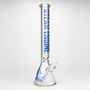 Steam Engine™ | 18 Inch 9mm glass bong with stickers by golden crown Glass Bong Smoke & Vape Distributor Blue